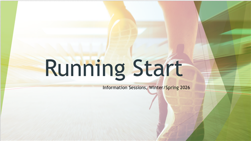 Title page of Running Start PPT